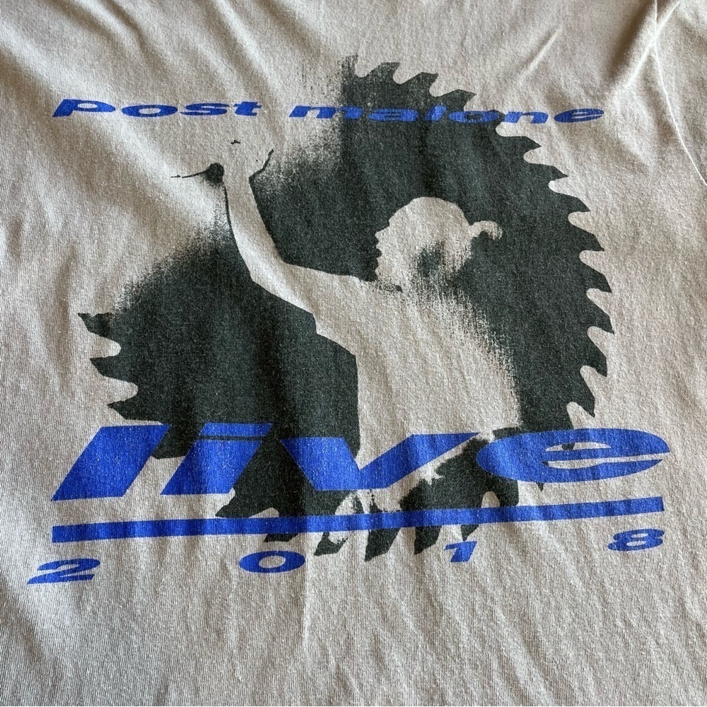 Post Malone Live Concert Tour 2018 Medium Tee Shirt Gray Posty Co - Picture 6 of 6